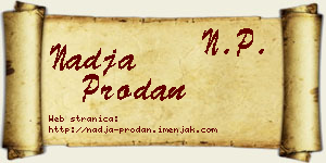 Nadja Prodan vizit kartica